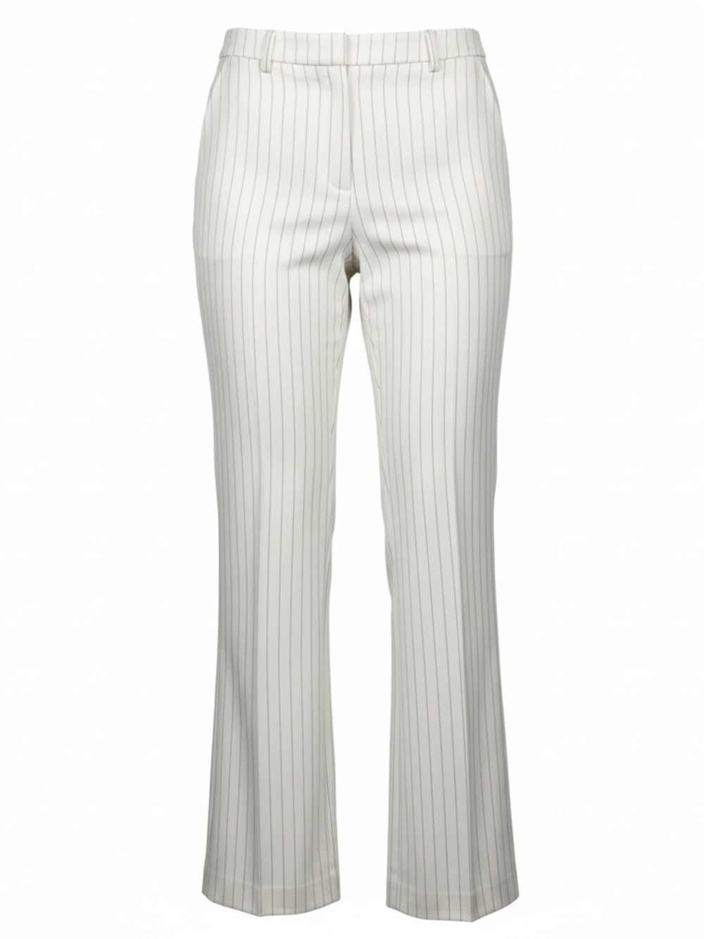 Anne Klein Pinstripe Flare Pants Size 4 Ivory Trousers